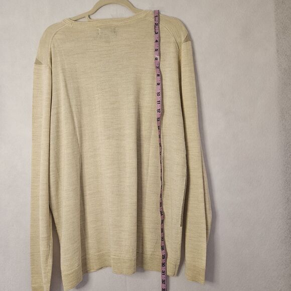 NWT APT 9 Sz XL Argyle Sweater Merino Stretch Beige & Tan - Picture 3 of 6